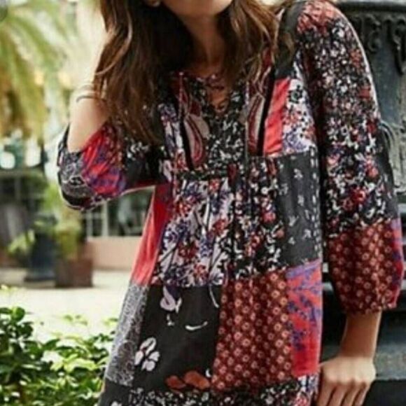 Anthropologie One September Arcata Dress - Patchwork Boho Size Small - Picture 12 of 12